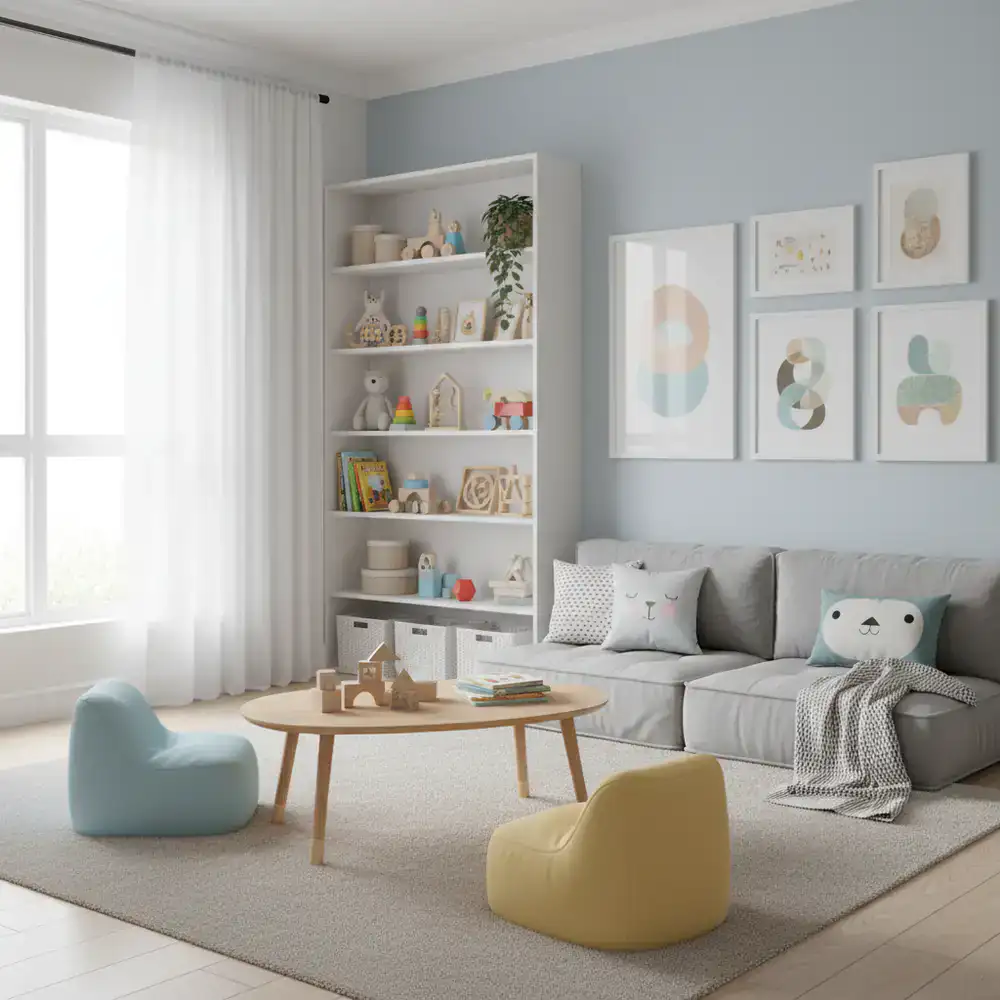 A clean and safe living room environment for children