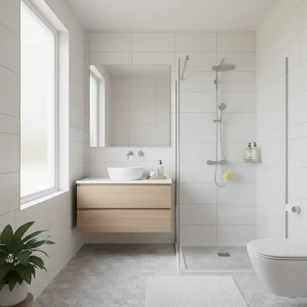 Fresh and sanitized residential bathroom