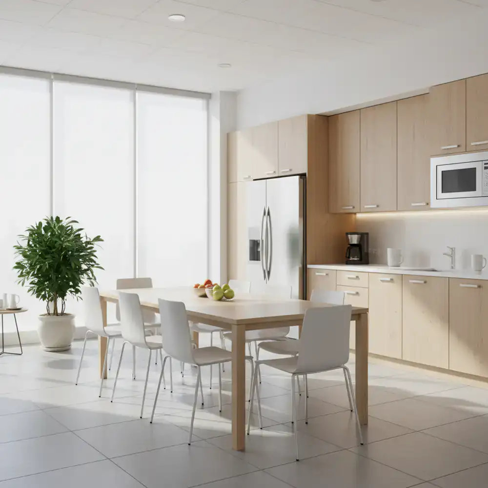 Sparkling clean office breakroom